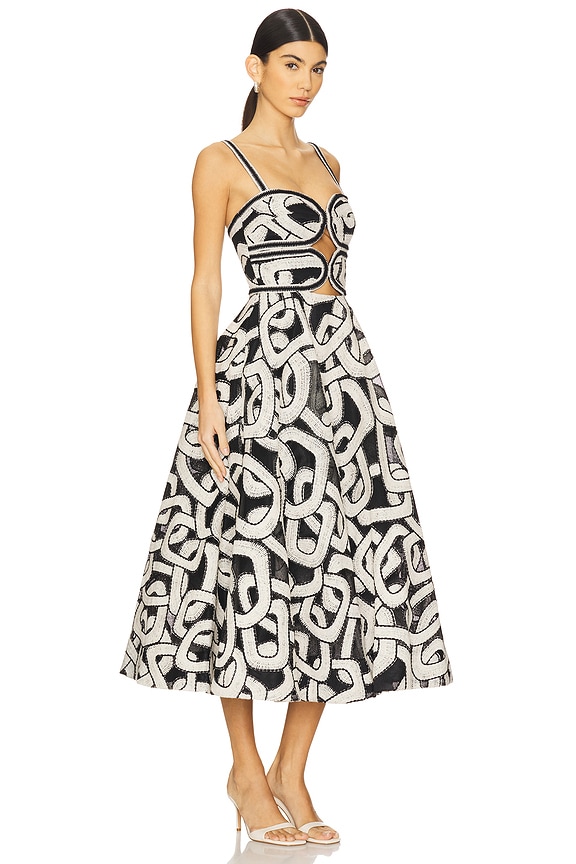view 2 of 3 Catena Midi Dress in Black & Ivory