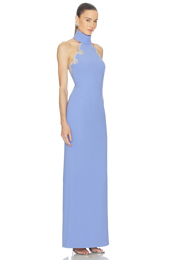 view 2 of 4 Harlynn Halter Gown in Powder Blue