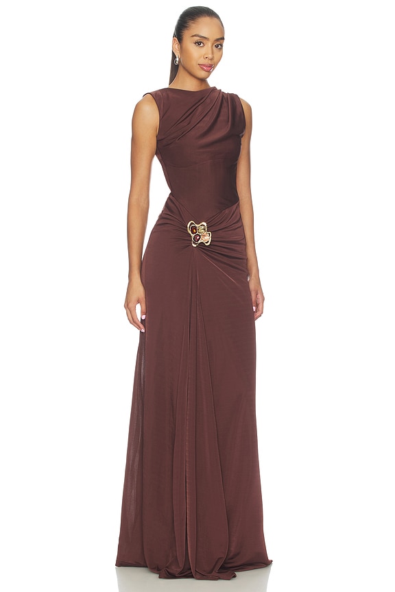 view 2 of 4 MAXIVESTIDO HAZINE in Chocolate