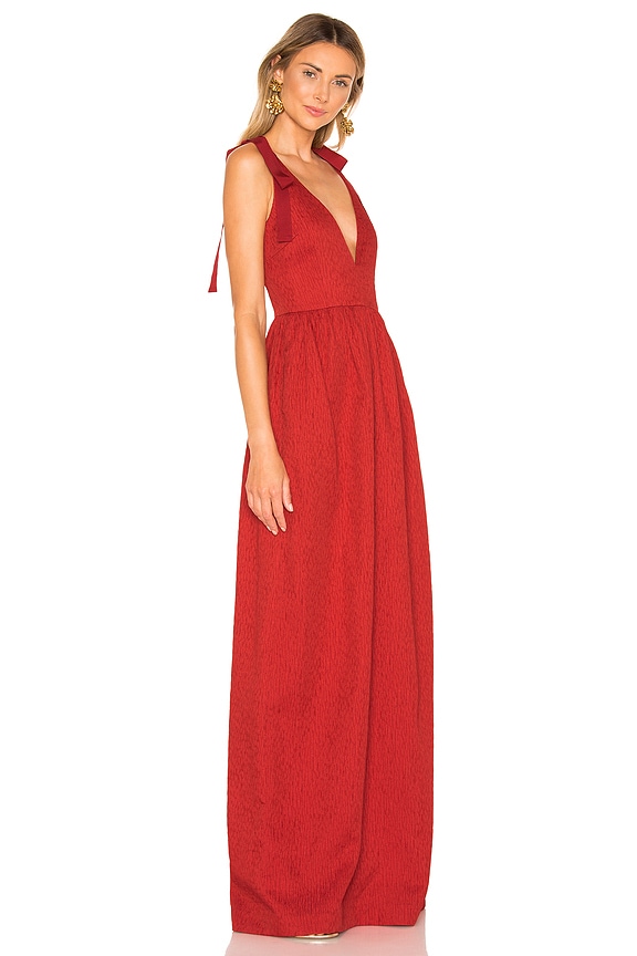 view 2 of 3 Harlow Tie Gown in Red