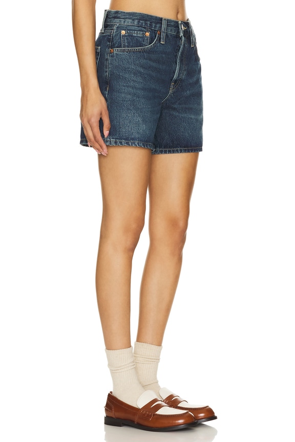 view 2 of 4 Mid Rise Boy Short in Whiskey Indigo