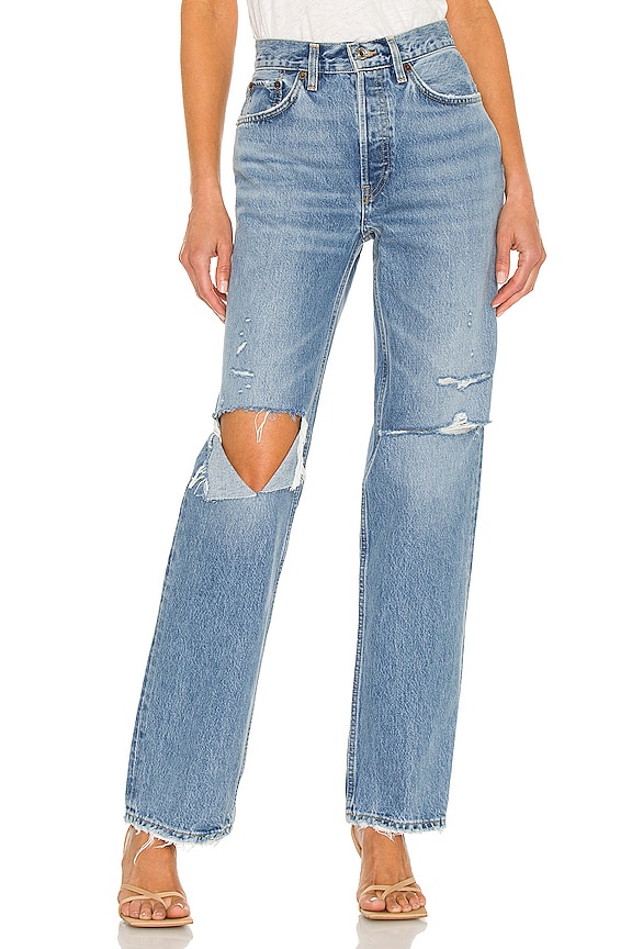 RE/DONE Originals 90s Comfy Jean in Sunfaded Destroy | REVOLVE