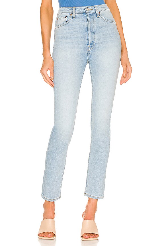 RE/DONE Originals 90s Ultra High Rise Skinny in Seawater | REVOLVE