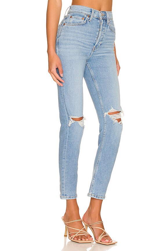 view 2 of 4 Originals 90's High Rise Ankle Crop in Destroy Sanded Blue