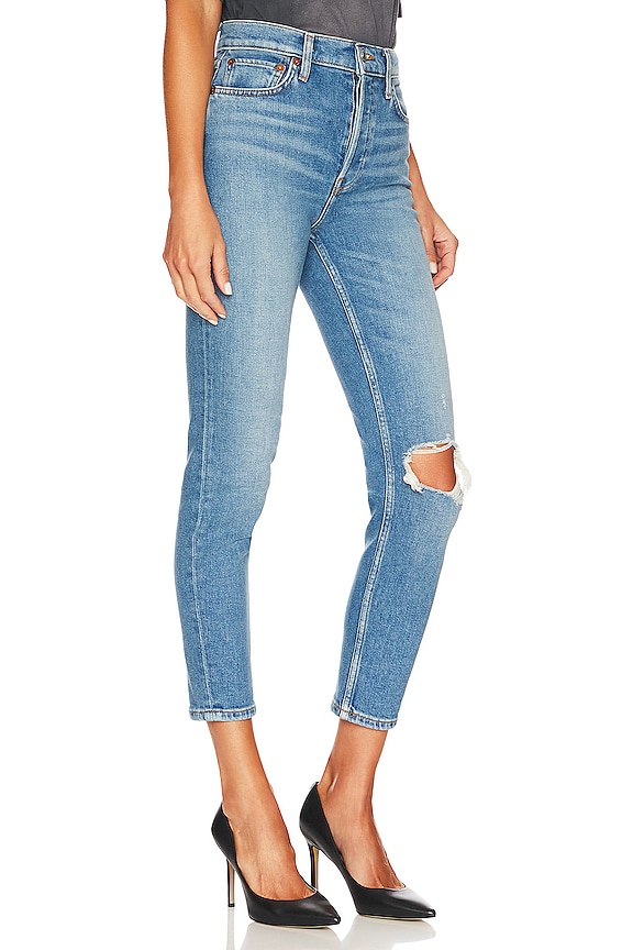 view 2 of 4 ПРЯМЫЕ 90S HIGH RISE ANKLE in Worn Brook Blue