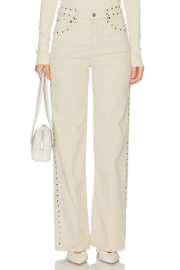 view 2 of 6 High Rise Wide Leg Jeans in Vintage Pearl Stud