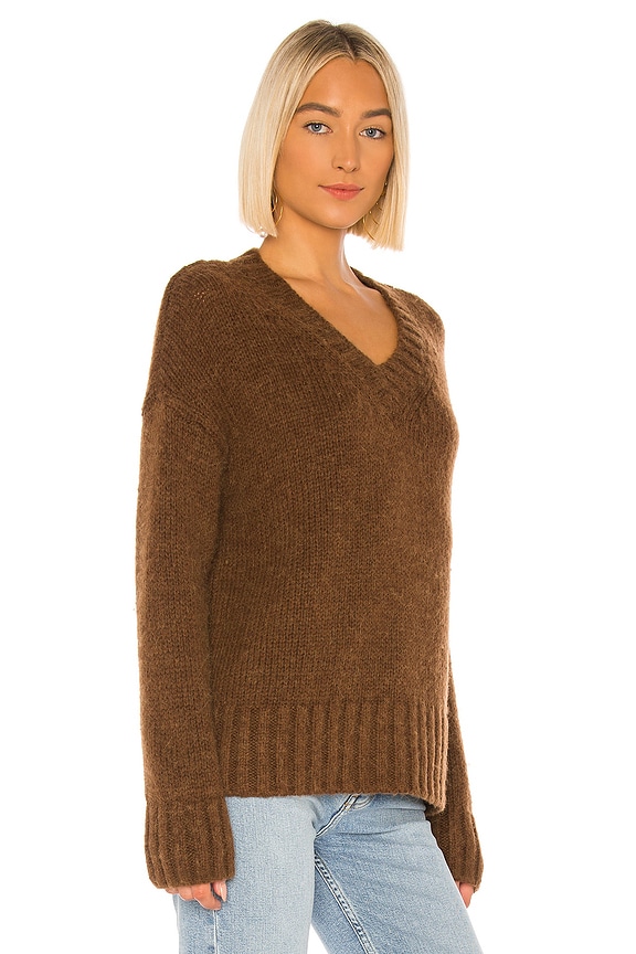 view 2 of 4 90s Oversized V-Neck Sweater in Chocolate