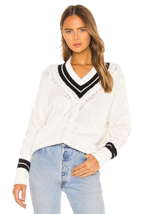 view 1 of 4 90s Recycled Tennis Sweater in Ivory & Black