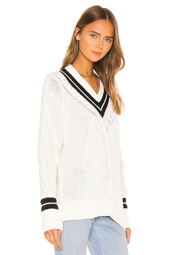 view 2 of 4 90s Recycled Tennis Sweater in Ivory & Black