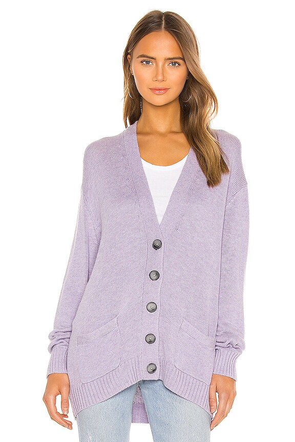 view 2 of 5 90s Oversized Cardigan in Heather Lilac