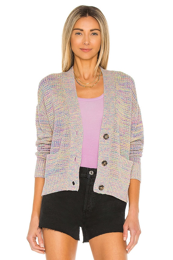 view 1 of 4 90s Oversized Cropped Cardigan in Rainbow