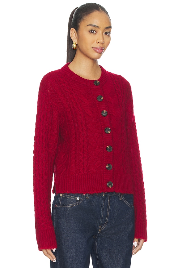 view 2 of 4 Cable Cardigan in Rosso