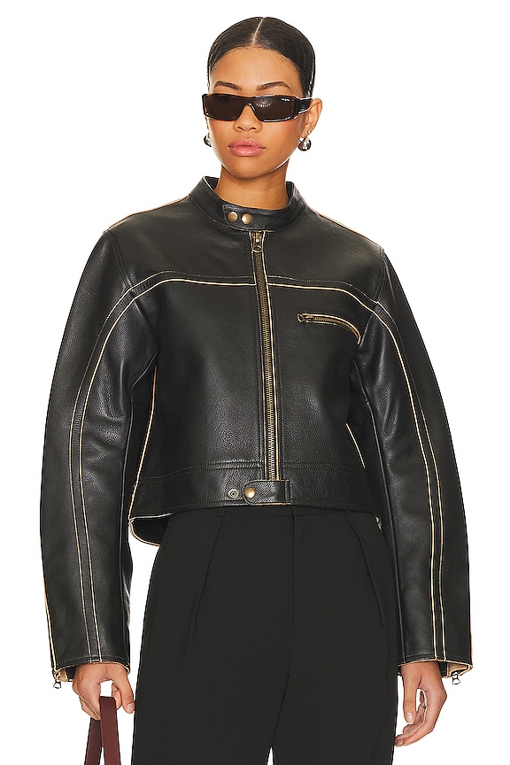 view 2 of 5 Racer Leather Jacket in Black Leather