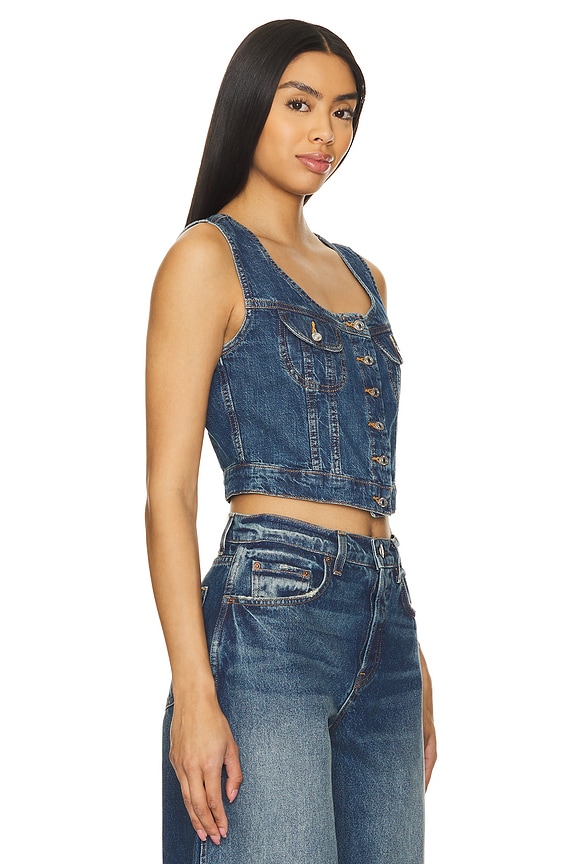view 2 of 4 Trucker Vest in Whiskey Indigo