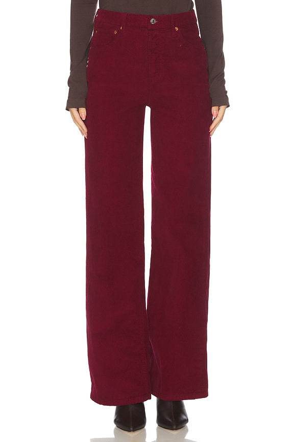 view 1 of 6 High Rise Wide Leg Jeans in Beet Cord