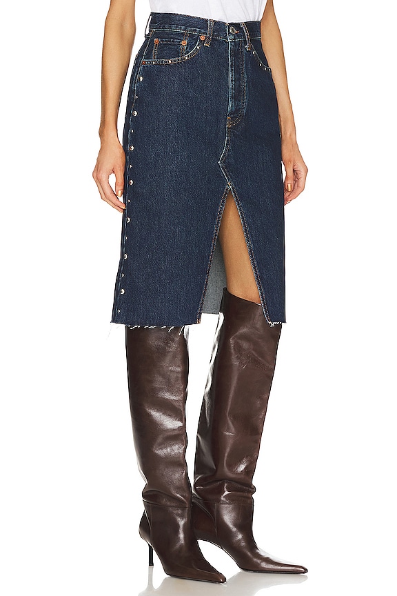 view 2 of 4 ДЖИНСОВАЯ ЮБКА MIDI in Heritage Rinse Stud