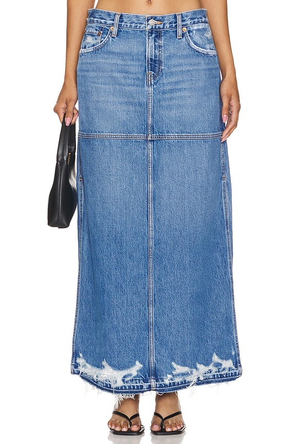 view 2 of 5 Mid Rise Split Skirt in Minerva Destroy