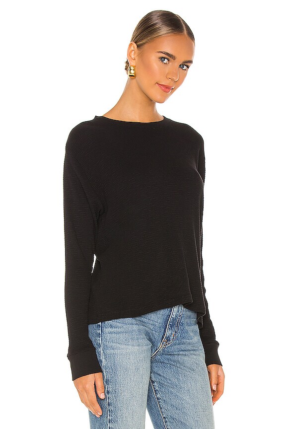 view 2 of 5 x Hanes Thermal Long Sleeve Tee in Black