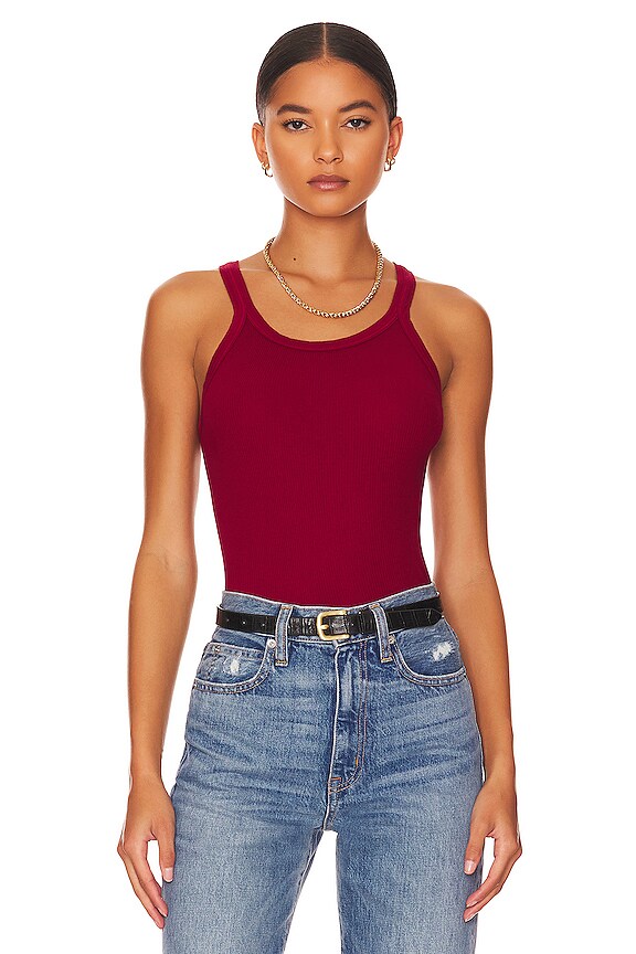 RE/DONE x Hanes Ribbed Tank Top in Red | REVOLVE