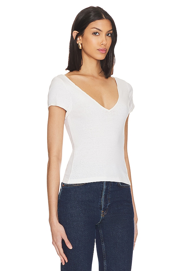 view 2 of 4 x Hanes V Neck Baby Tee in Vintage White