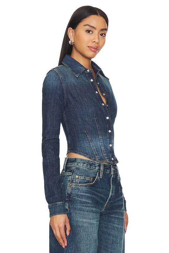 view 2 of 4 CHEMISE AJUSTÉE EN DENIM in Vista Bay