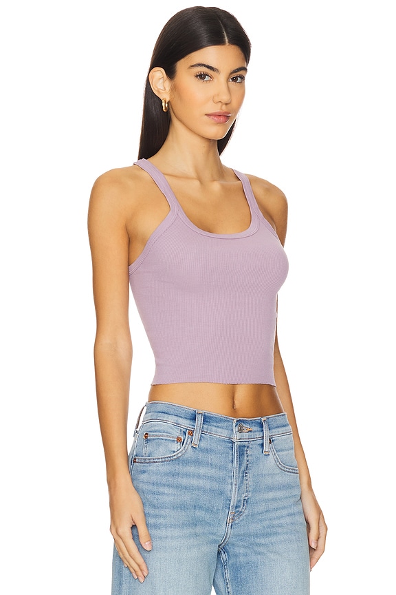 view 2 of 4 Cropped Ribbed Tank in Lavender