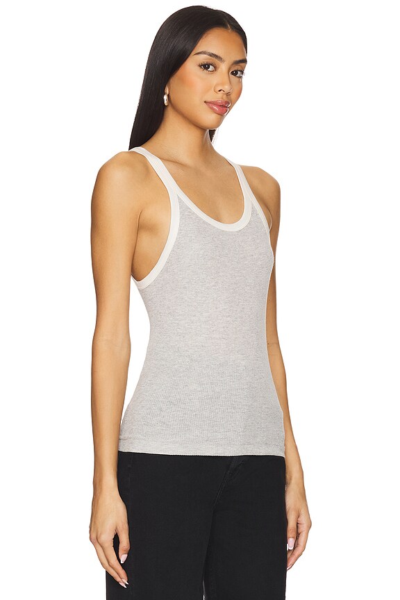 view 2 of 4 МАЙКА RIBBED in Grey & Vintage White