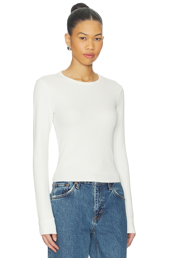 view 2 of 4 Baby Waffle Long Sleeve Top in Off White