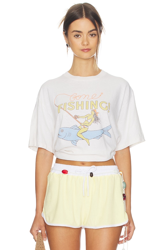 view 1 of 5 T-SHIRT GRAPHIQUE FISHING in Vintage White