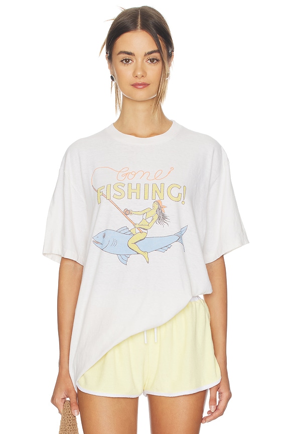 view 2 of 5 T-SHIRT GRAPHIQUE FISHING in Vintage White