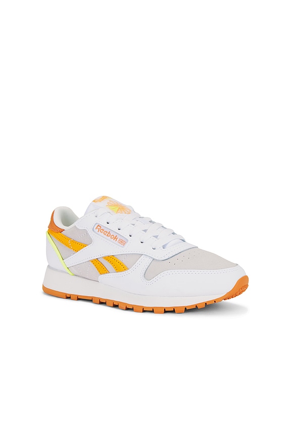view 2 of 6 Classic Leather Sneaker in White, Sunbaked Clay & Electric Amber