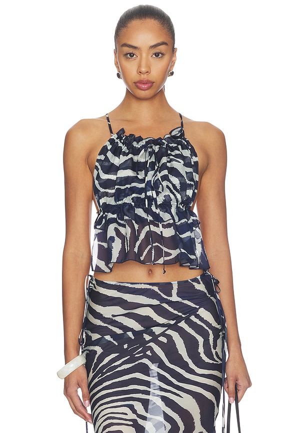 view 1 of 4 TOP BLUSA MARONTI in Blue Zebra