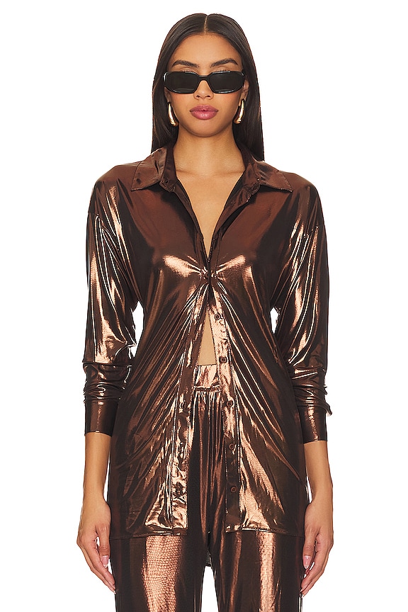 view 2 of 10 Yvette Button Up Shirt in Chocolate Brown