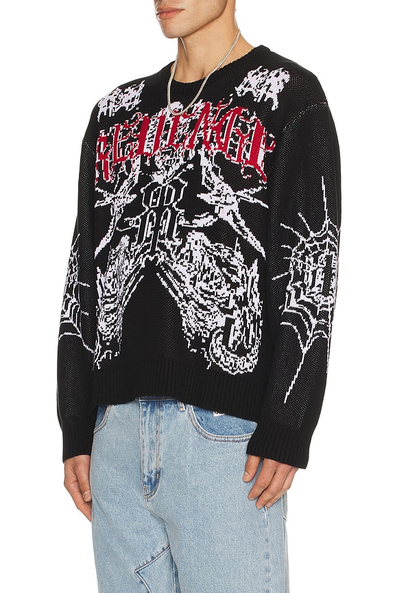 view 2 of 5 Prison Tattoo Knit Sweater in Black