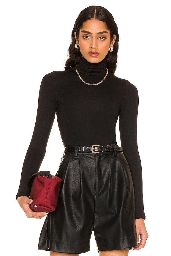 view 1 of 4 Turtleneck Long Sleeve Crop Top in Black