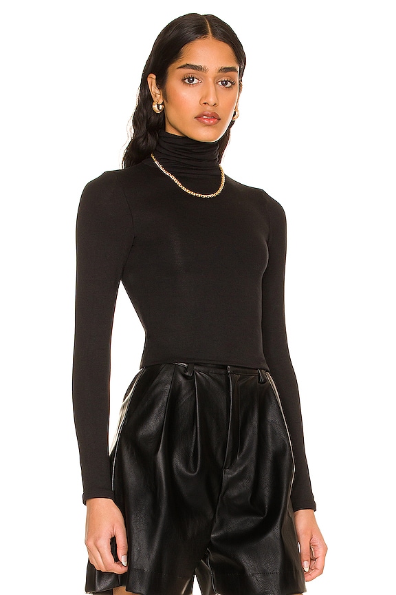 view 2 of 4 Turtleneck Long Sleeve Crop Top in Black