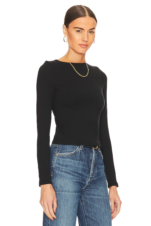view 2 of 4 Signature Long Sleeve Top in Black