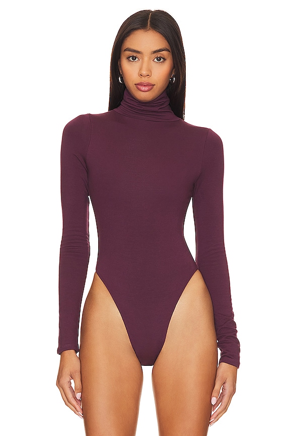 view 2 of 5 Turtleneck Bodysuit in Deep Wine
