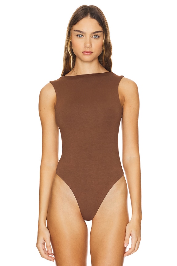 view 2 of 5 БОДИ DEEP V BACK in Chocolate