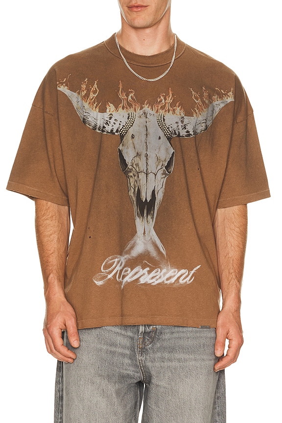 view 1 of 4 T-SHIRT BRITISH COWBOYS in Dusty Brown