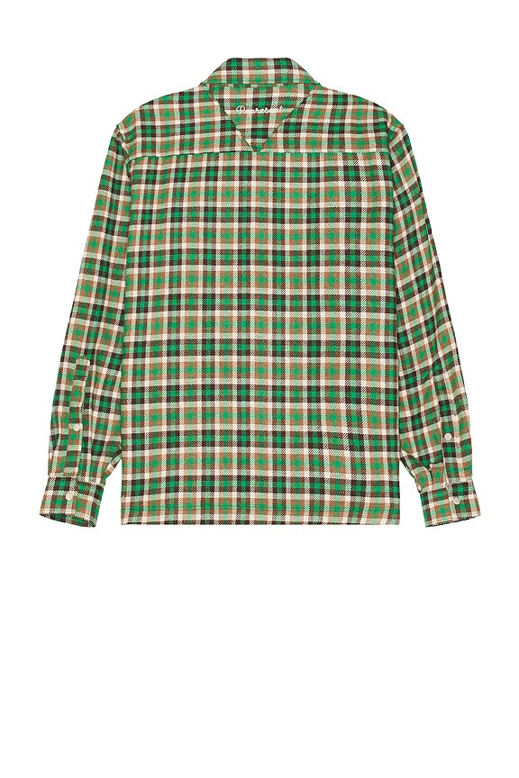 view 2 of 5 Long Sleeve Flannel Shirt in Brown & Racing Green