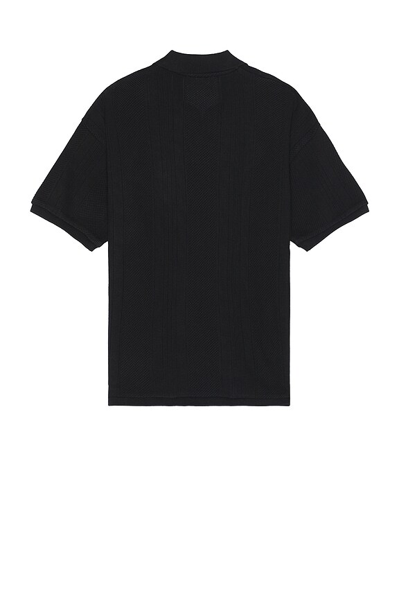 view 2 of 4 Open Stitch Polo in Black