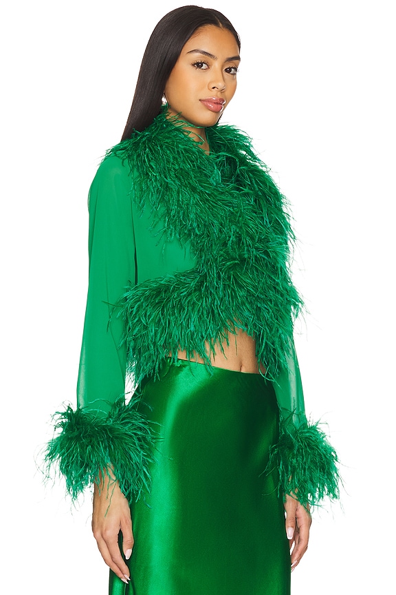 view 2 of 4 Feather Top in Dark Green