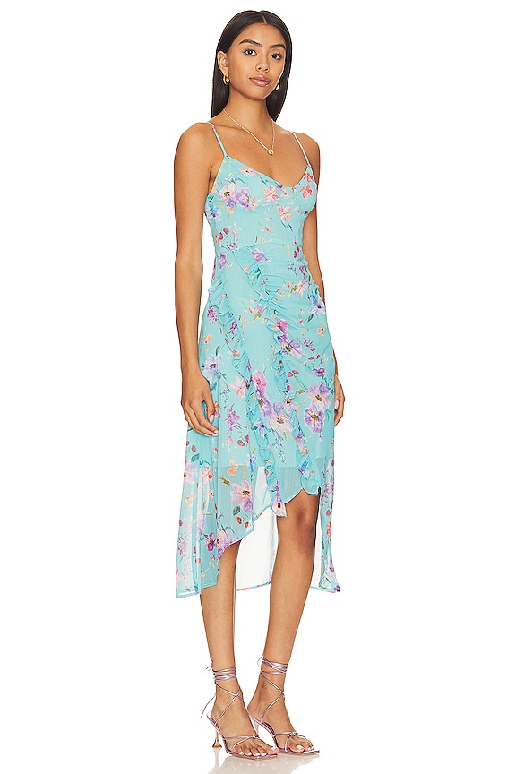 view 2 of 3 CLEMENTINE ミディ丈ドレス in Turquoise Sea Floral