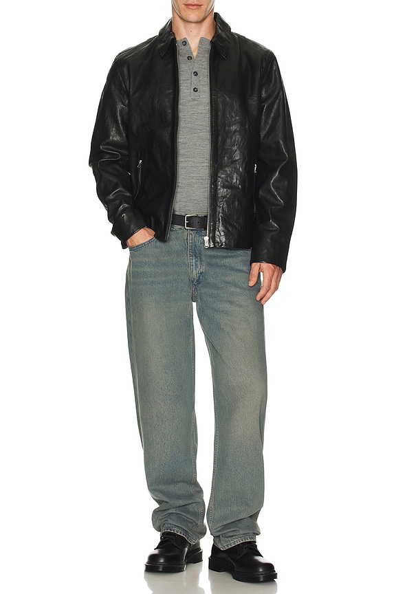 view 2 of 4 BLOUSON EN CUIR MELROSE in Black