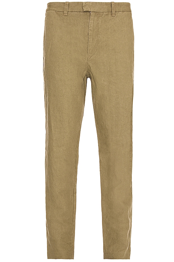 view 2 of 3 Bedford Linen Trouser in Olive Green