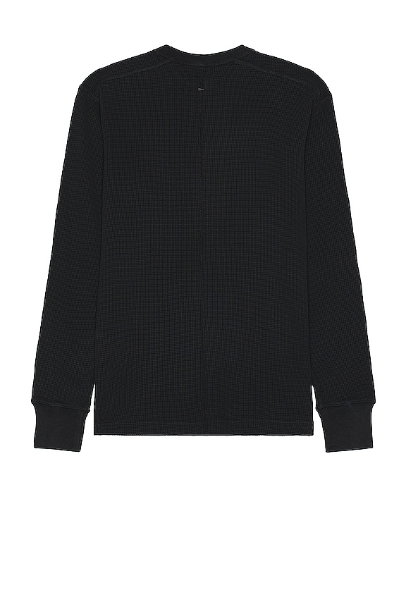 view 2 of 3 Garment Dye Waffle Henley in Black