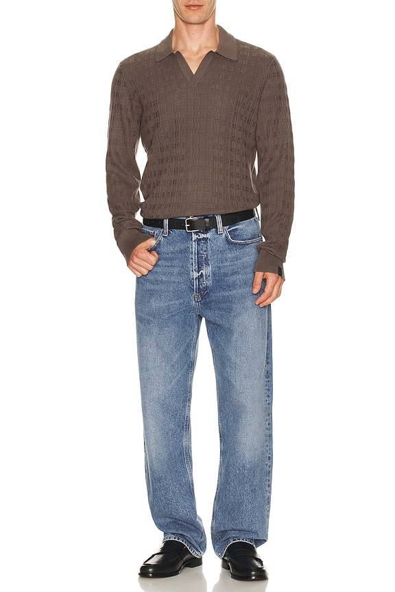 view 2 of 4 Harvey Plaid Johnny Collar Polo in Brown