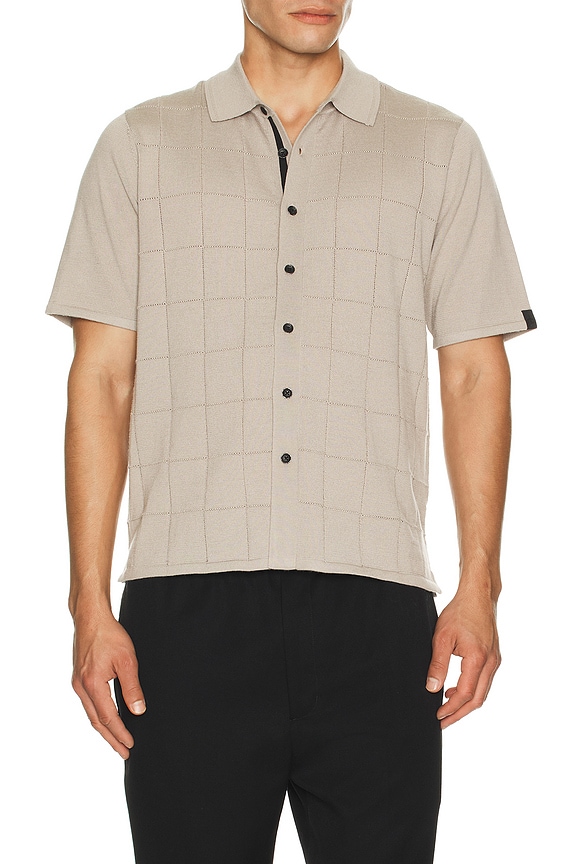 view 1 of 4 Window Pane Dalton Knitted Shirt in Tan