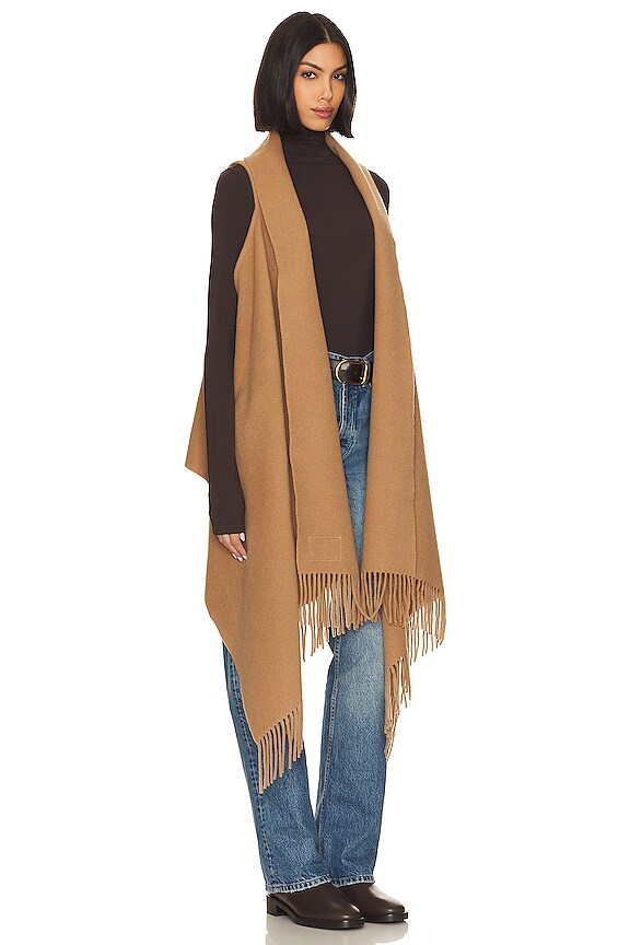 view 2 of 3 ADDISON フリンジショール in Camel